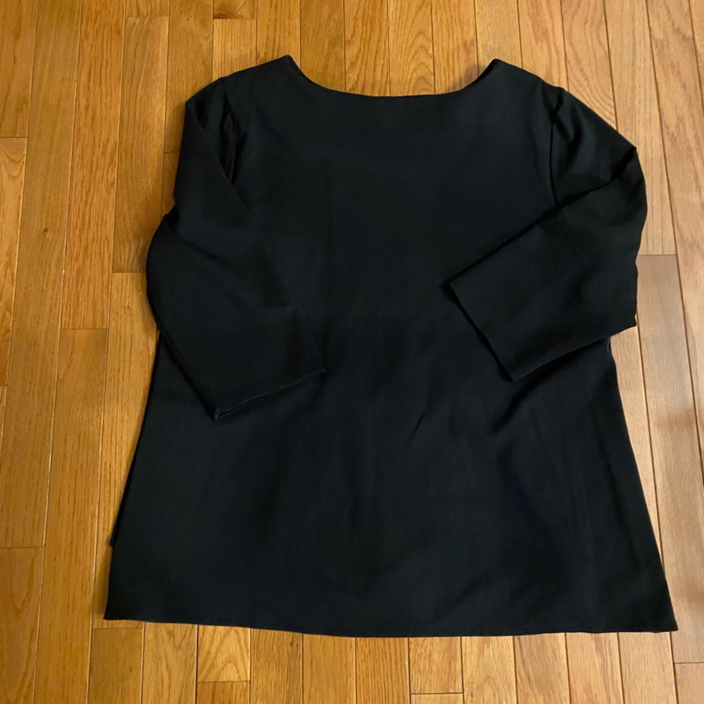 CHICO’S Size 2 (12-14) KNIT TUNIC WITH SIDE GOLD BUTTONS